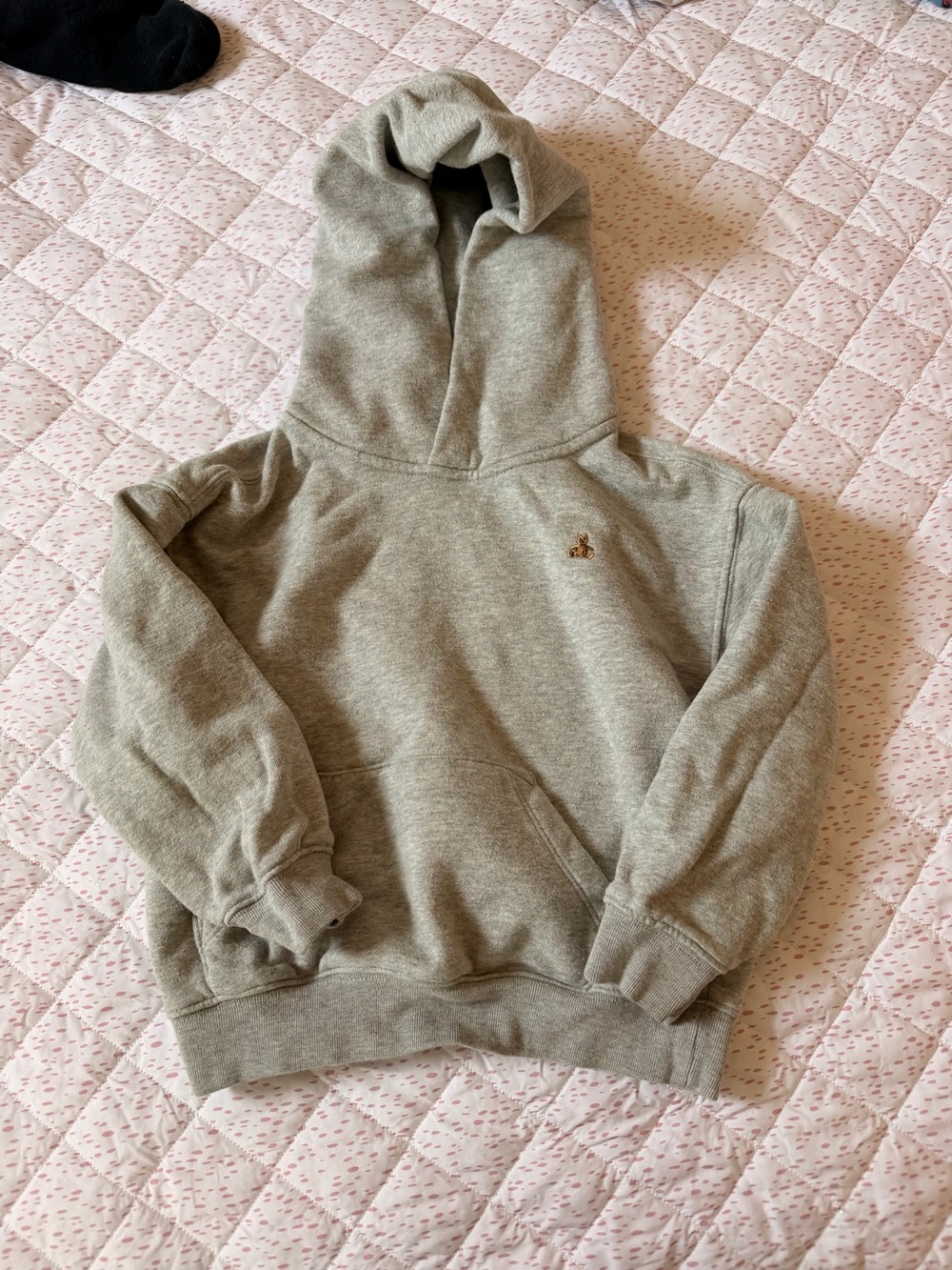 GAP Kids Light Gray Hooded Sweatshirt with Small Embroidered Logo